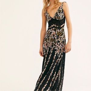 Free People Claire Printed Maxi Slip XS